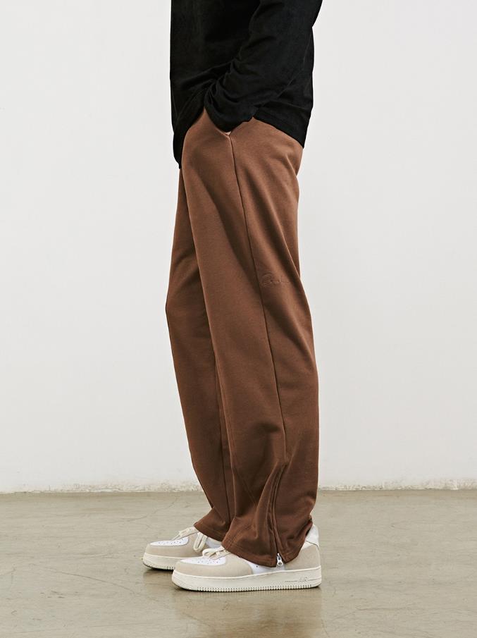 Straight Loose Zipper Guard Solid Color Versatile Trend Casual Sports Pants Men
