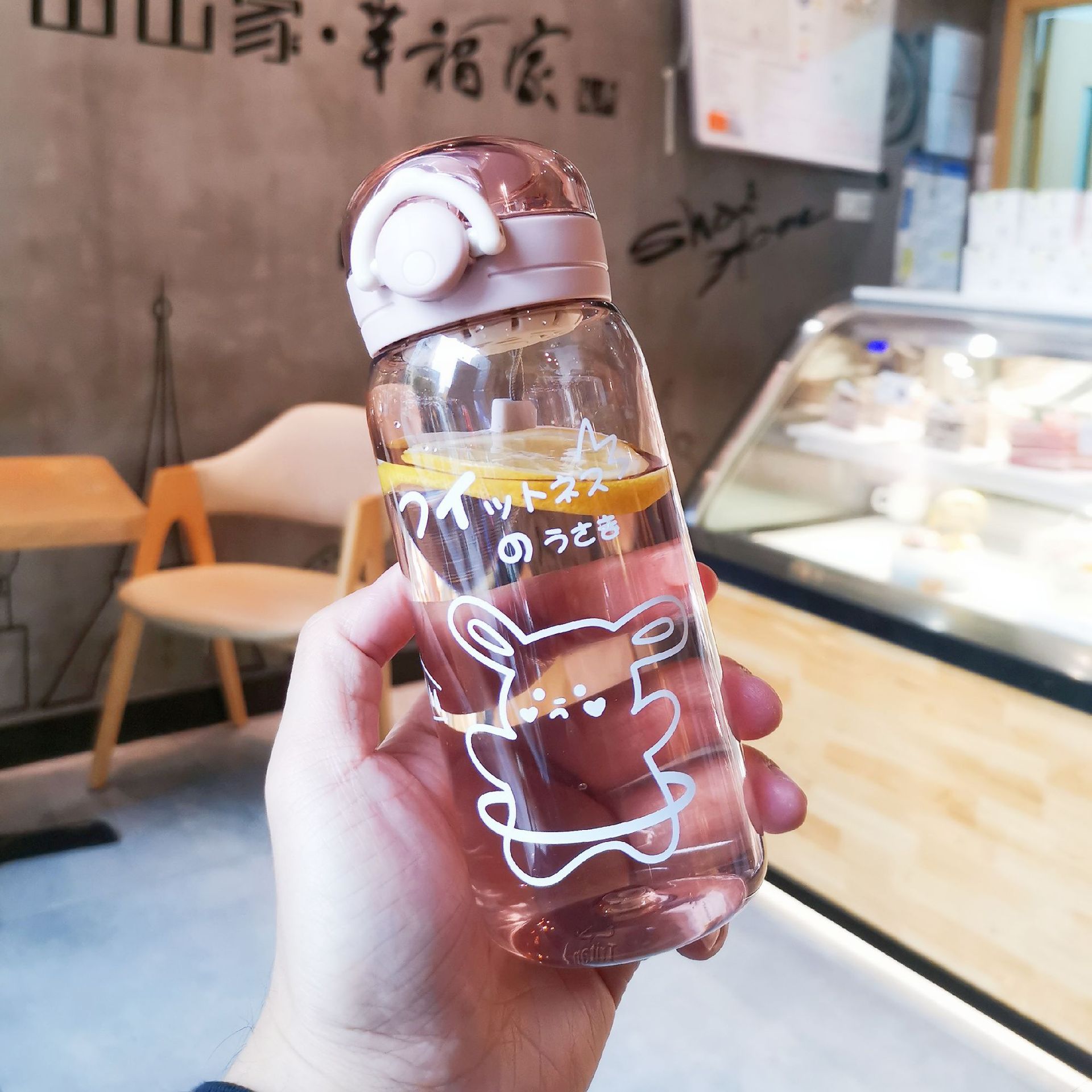 Material Plastic Portable Water Cup Fashionable  Student Portable Cup