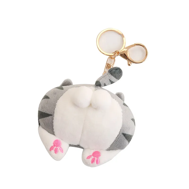 Butt Keychain Ladies Cute Plush Doll - Grey