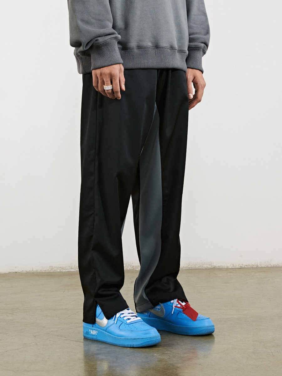 BonelessSs Contrasting Color Stitching Split Trousers Men's Three-Dimensional Cut Drape Straight Trousers Trend