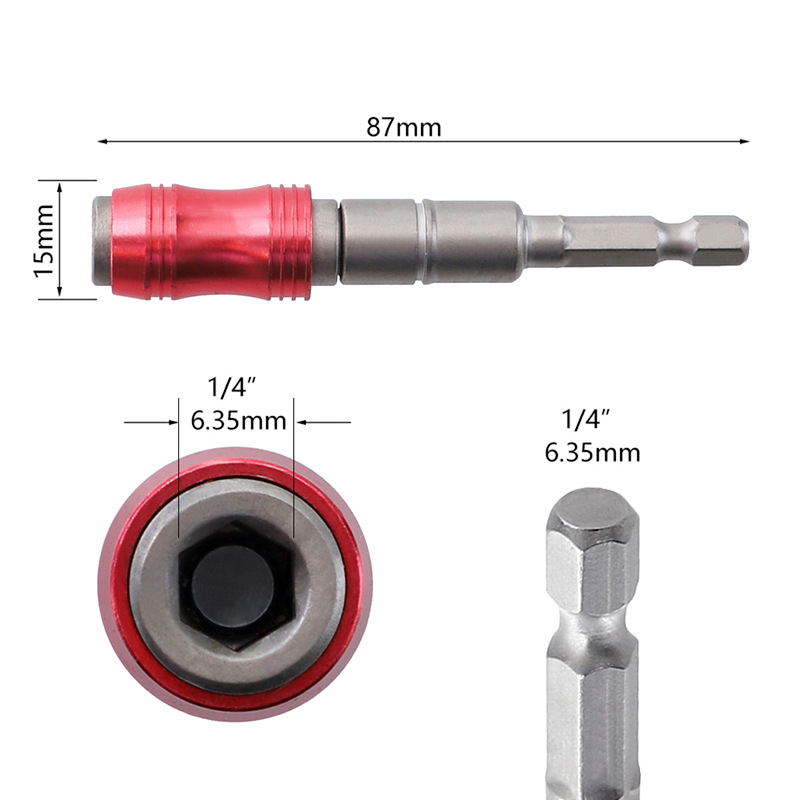 Hexagon Handle Magnetic Connecting Rod Extension Adapter Rod Bit Sleeve
