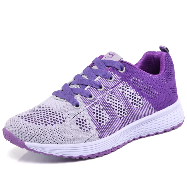 New Style Sports Shoes Women Flying Woven Mesh Women's Shoes Sports Shoes Purple - Shop at LoveMi