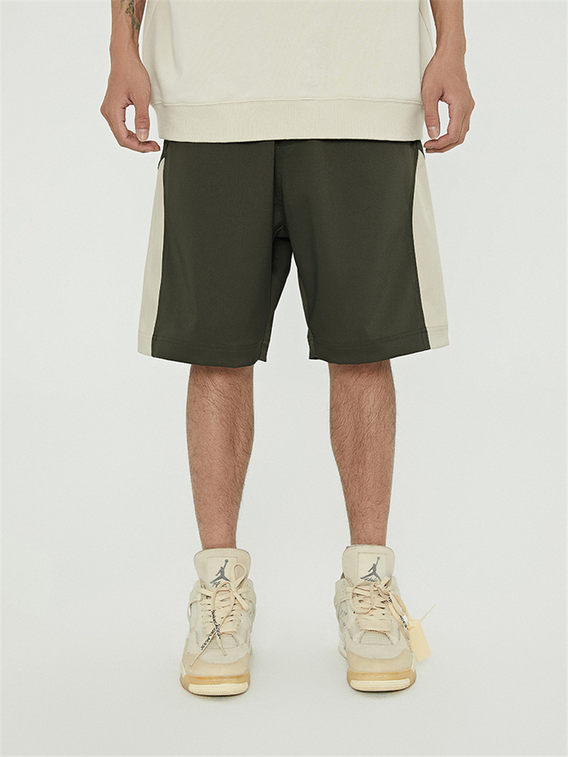 Side Contrast Color Deconstruction Stitching Short