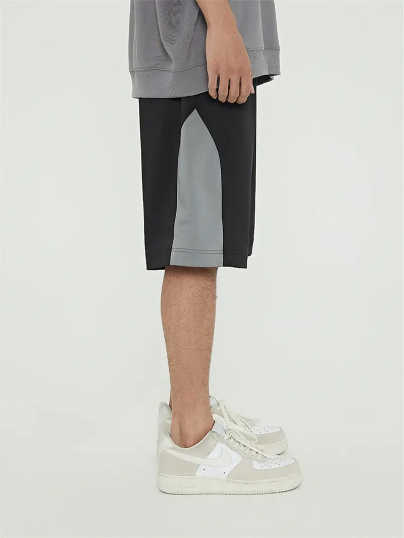Side Contrast Color Deconstruction Stitching Short