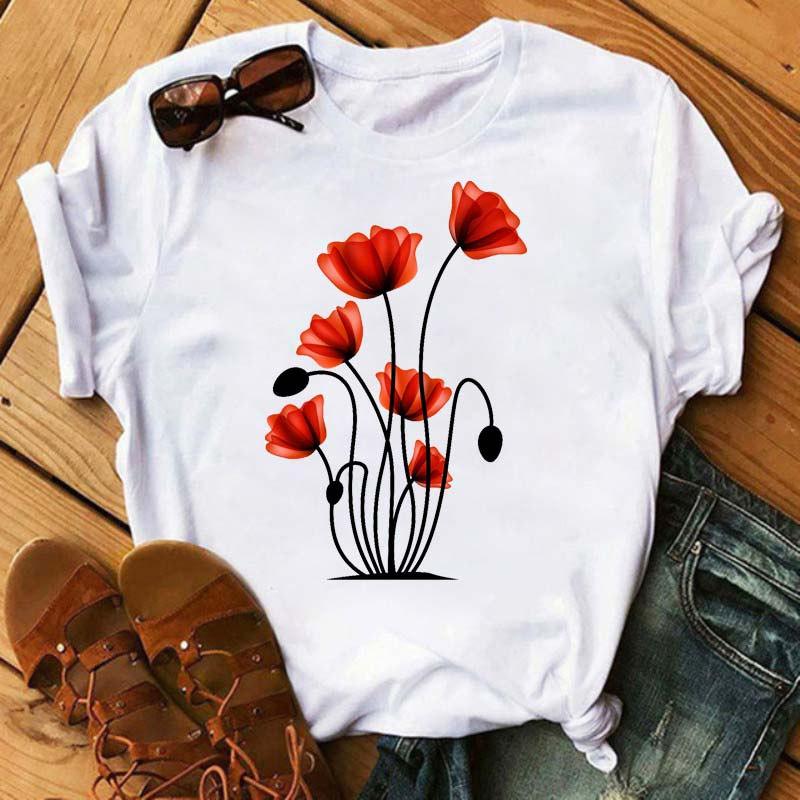 Title 2, Floral Flower Pattern Printing Loose Summer Cas...