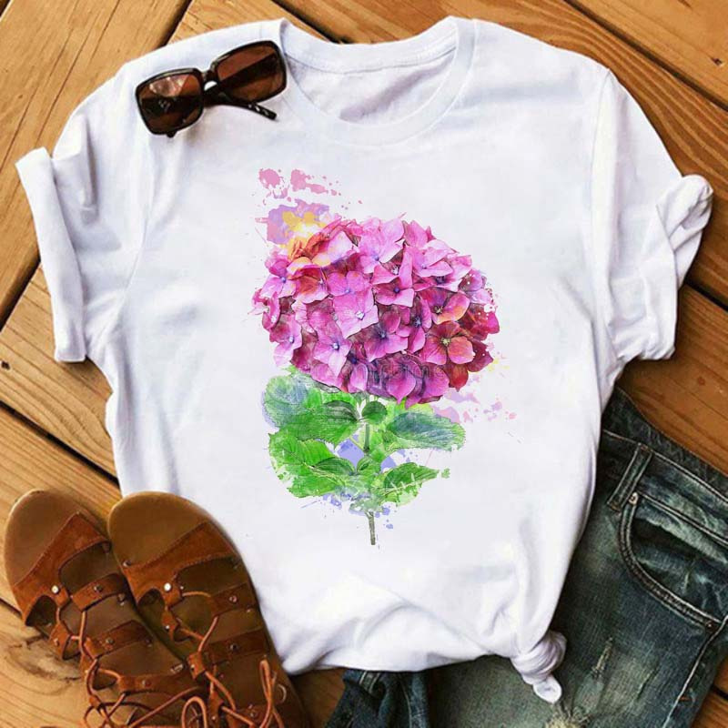 Title 3, Floral Flower Pattern Printing Loose Summer Cas...