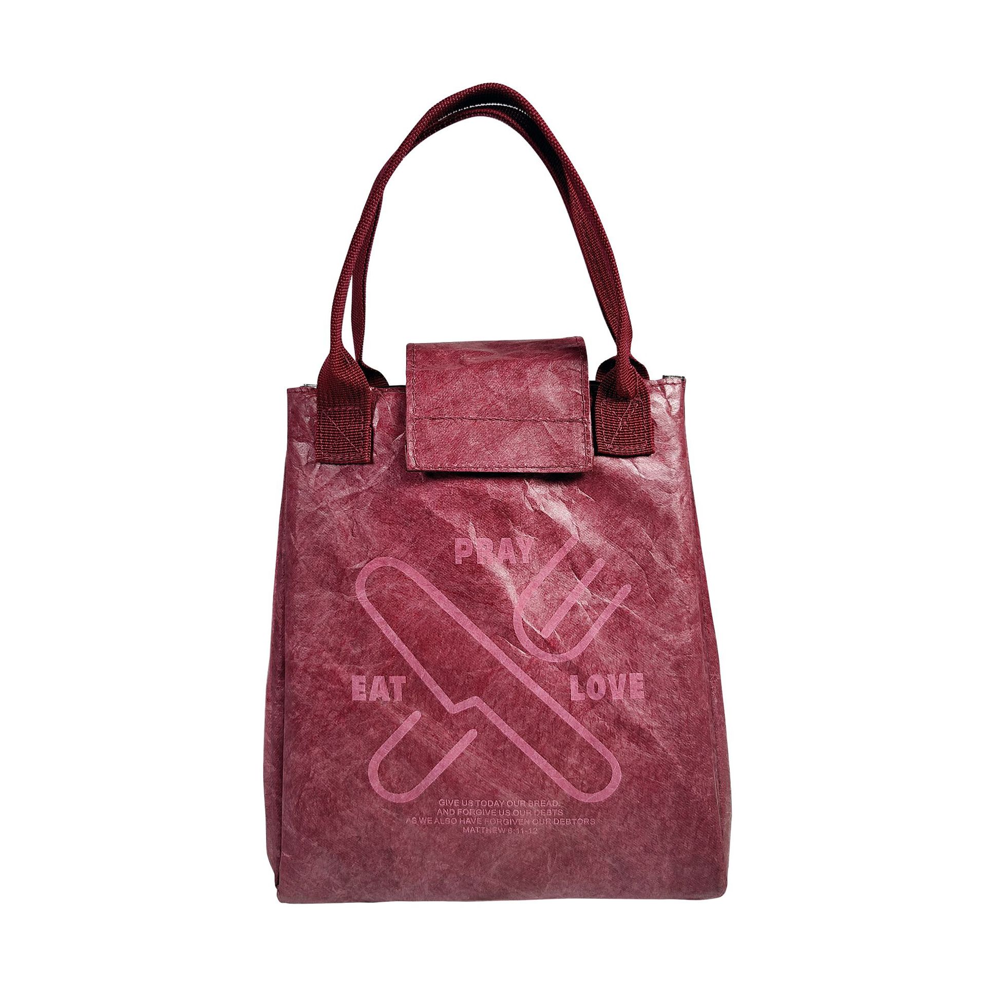 Insulation Bag Aluminum Foil Thickened Lunch Box Bag Dupont Paper Art Meal Bag Light Handbag Office Worker With Meal Lunch Bag Red Pattern - Shop at LoveMi