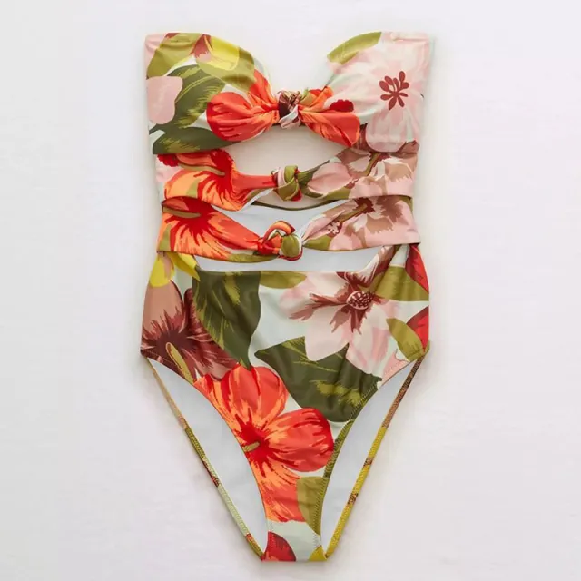 Sun Protection Printed Cardigan Two Piece Swimsuit Siamese S - Shop at LoveMi