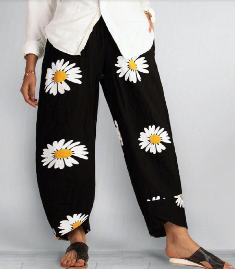 Printed Casual Women's Cropped Trousers