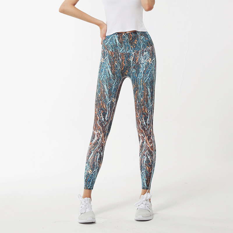 Printed Quick-drying Fitness Pants Sports Running Peach Hip Pants