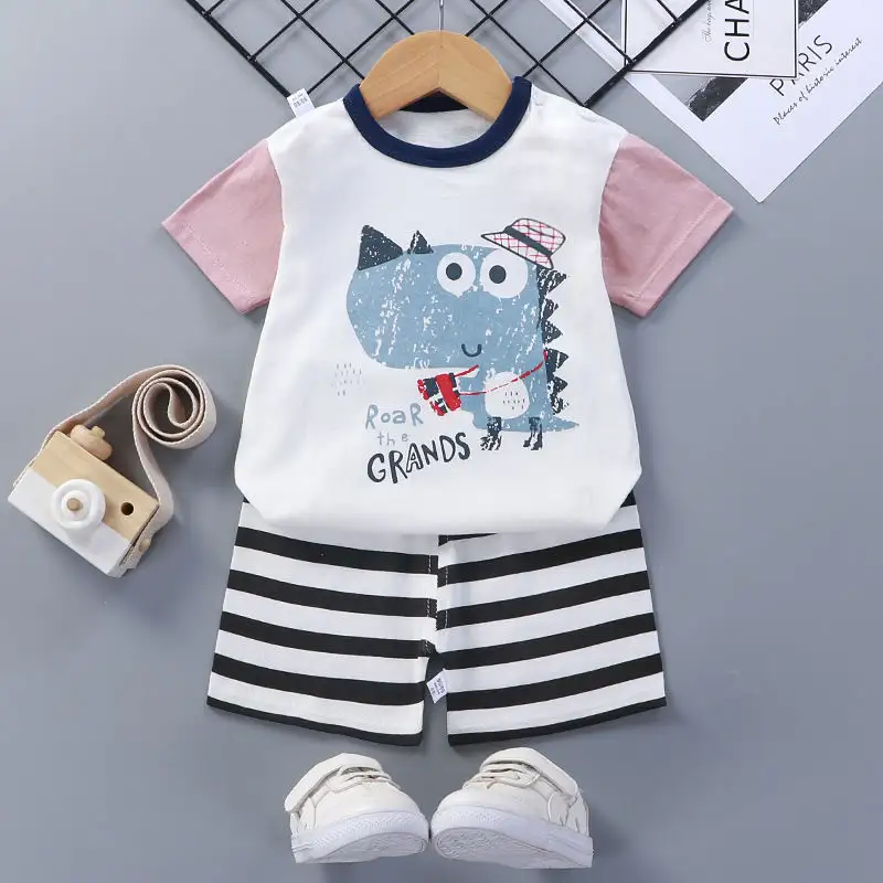 Children'S Short-Sleeved Suit Cotton Baby Summer Clothes