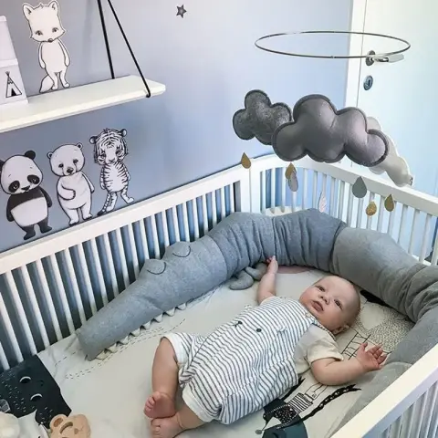 Baby Bedding Cartoon Crib Bumper Pillow Infant Cradle Kids