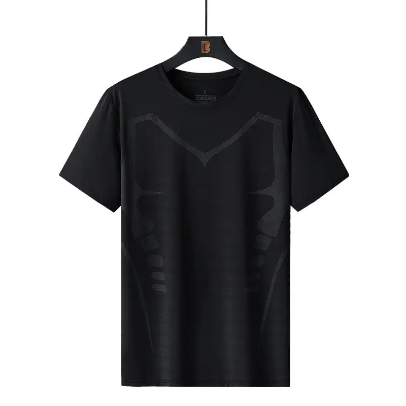 Ice Silk Short-sleeved Men's Summer Round Neck T New Casual Short-sleeved