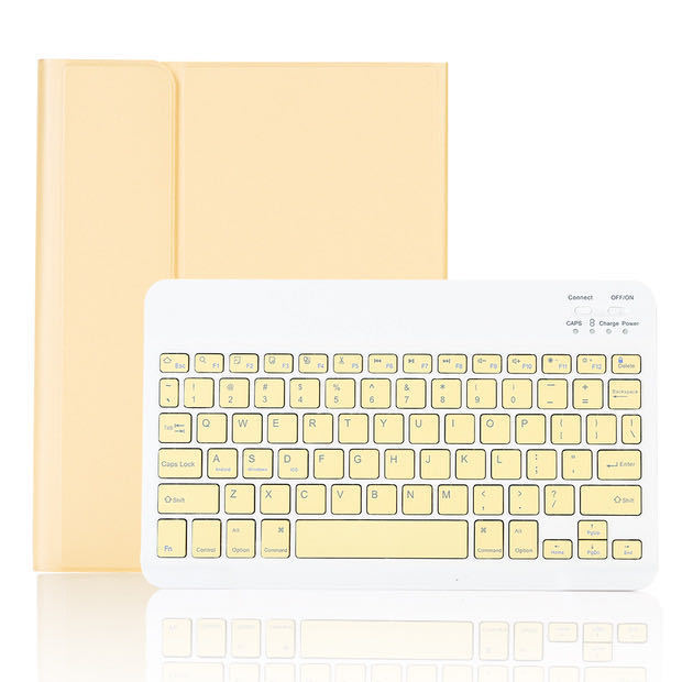 Color Flat Bluetooth Keyboard Leather Case Pen Slot 3