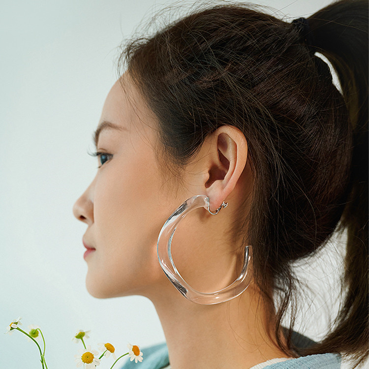Transparent Sea C Resin Earrings