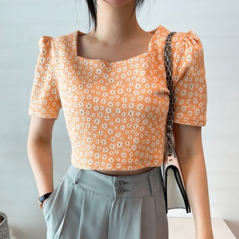 Title 2, Simple Summer Daisy Loose And Thin Pullover Puf...