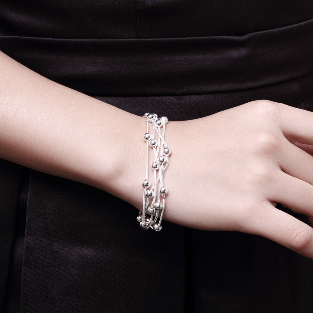 Ladies Small Accessories Creative Five Line Light Bead Bracelet Cross-border Accessories