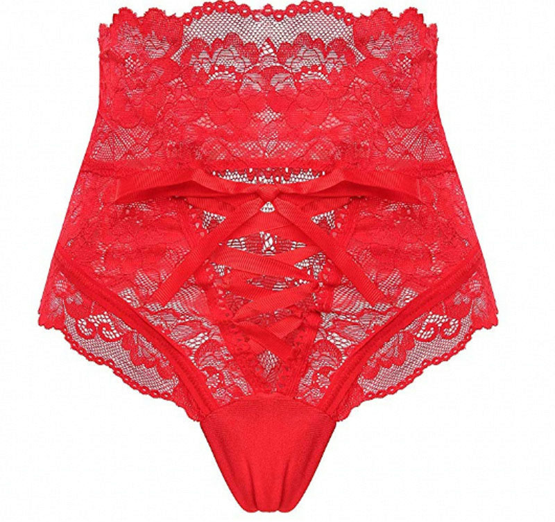 HighWaist Lace Panties Thongs Women Underwear Lingerie Red - Shop at LoveMi