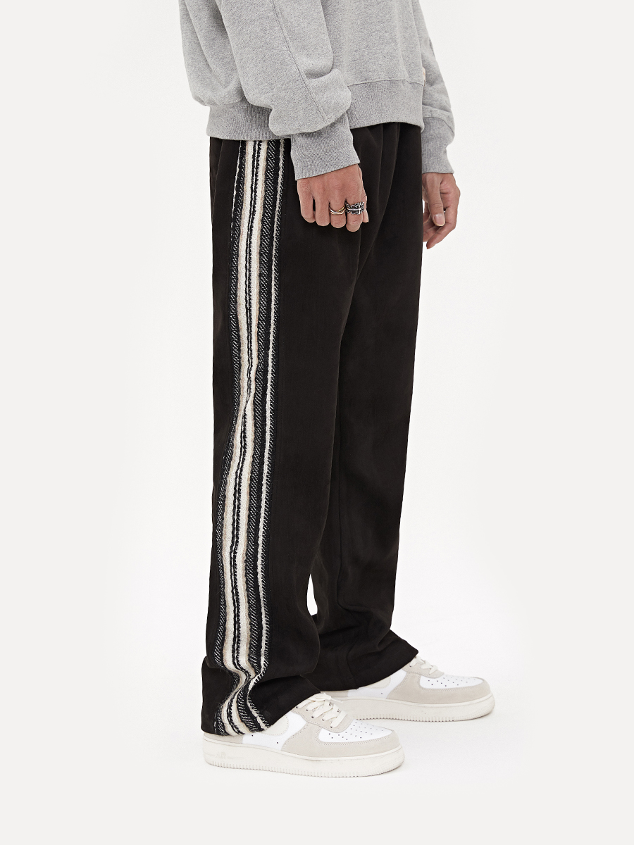 Rough Grain Patchwork Straight Loose Vibe Wind Micro Flared Pants Men'S Handsome Long Pants