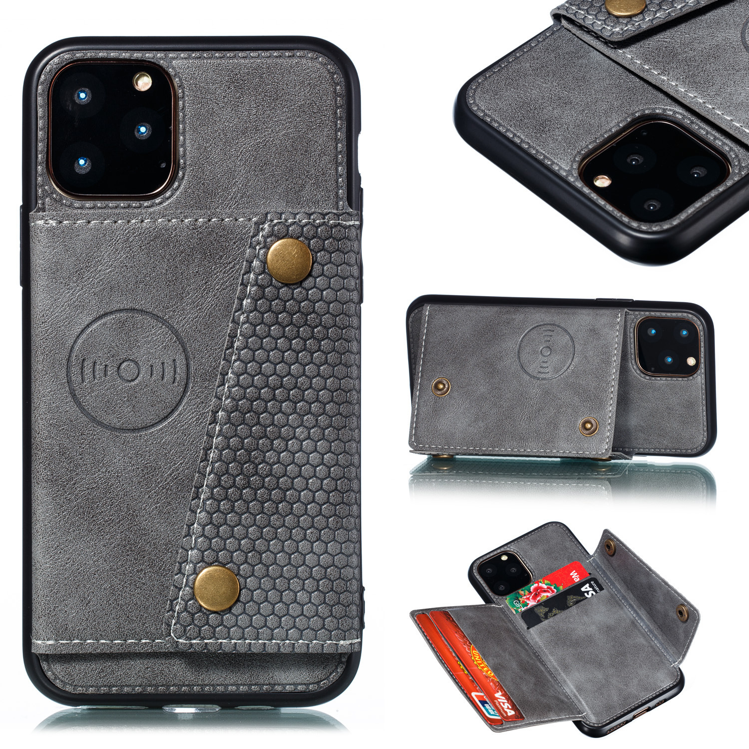Compatible with Apple, Compatible with Apple , Suitable For IPhone12 Mobile Phone Holster, Apple 11 Car Card Case, Mobile Phone Case, 8plus Leather Protective Cover