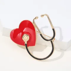 Stethoscope Brooches Gold Pin Romantic Jewellery Party Lapel Pins Metal - Black - View 1
