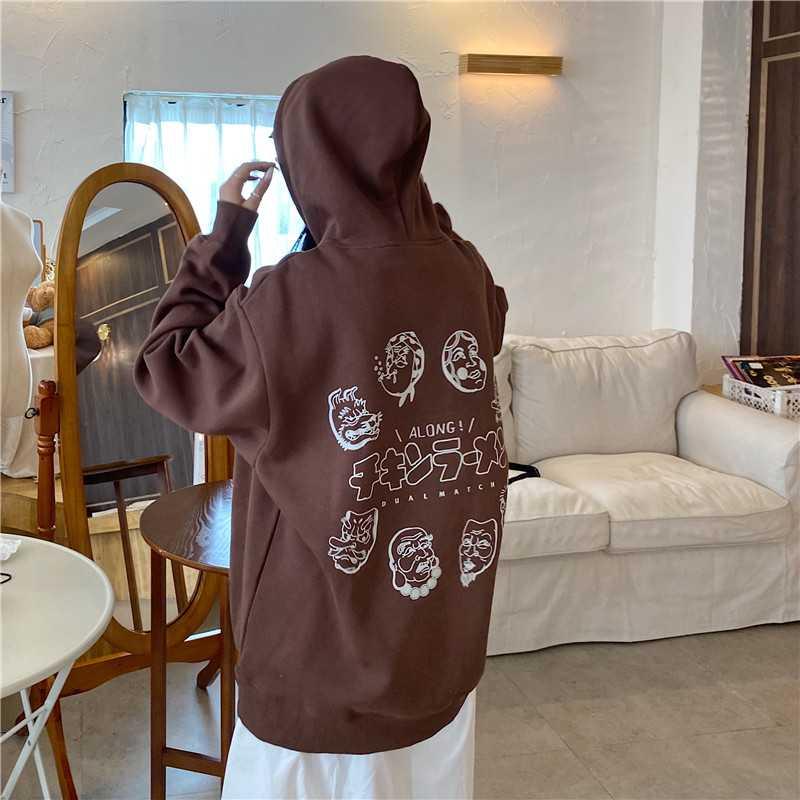 Women's Loose And Fleece Hooded Sweater