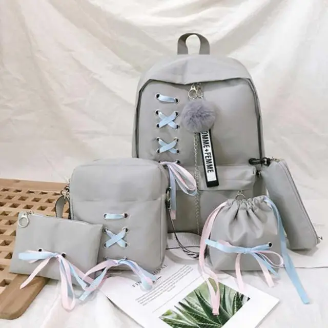 Strap High capacity High School Student Backpack Grey - Shop at LoveMi