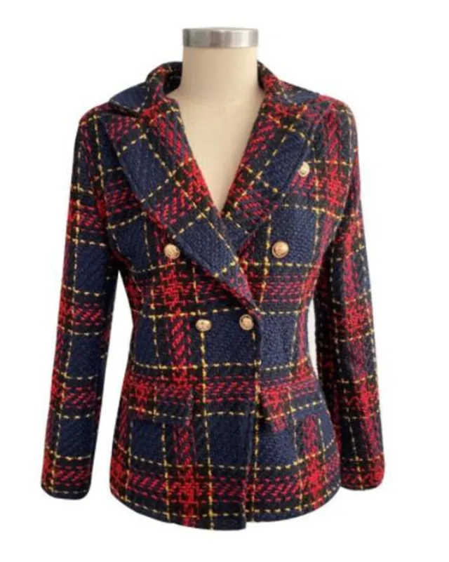 Fashion Simple Women's Woolen Coat Blue - Shop at LoveMi