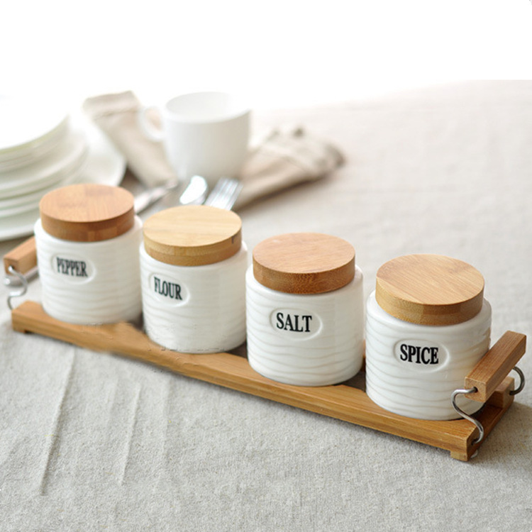 Title 1, New Pure White Ceramic Seasoning Pot Set