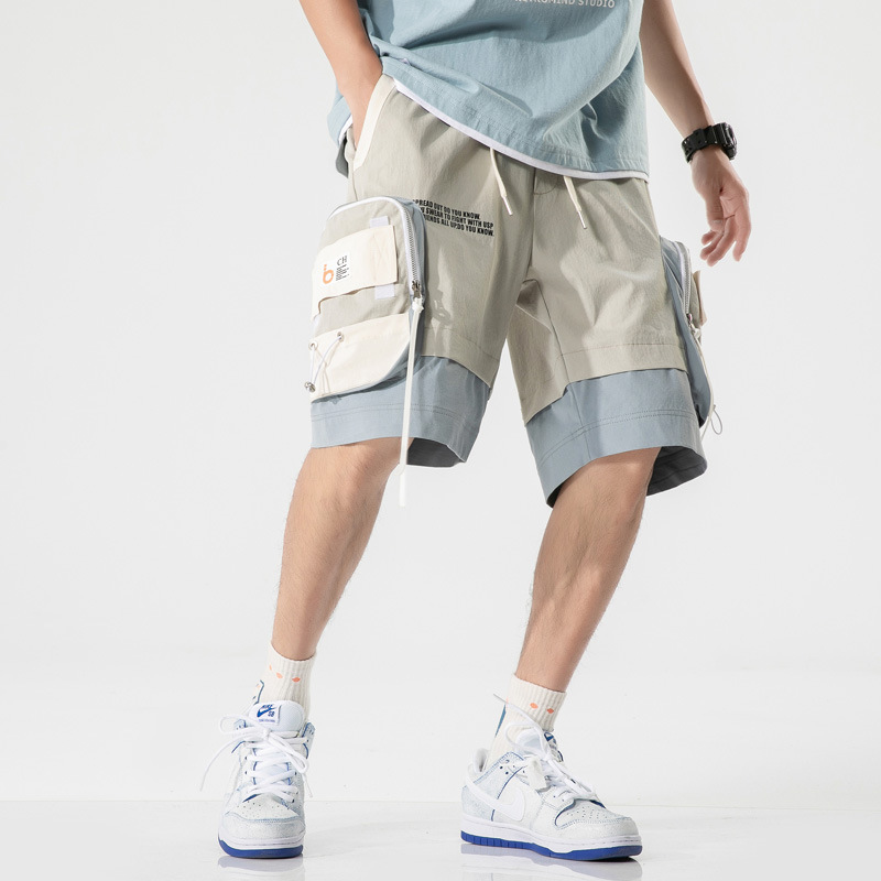 Workwear Fashion Summer Men's New Multi-Pocket Pants Casual Pants Sports Men's Trendy Brand Five-Point Pants