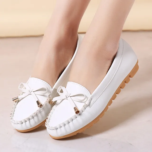 Flat Heel Pumps Single Shoes Flat Women's Shoes Student Peas Shoes White - Shop at LoveMi