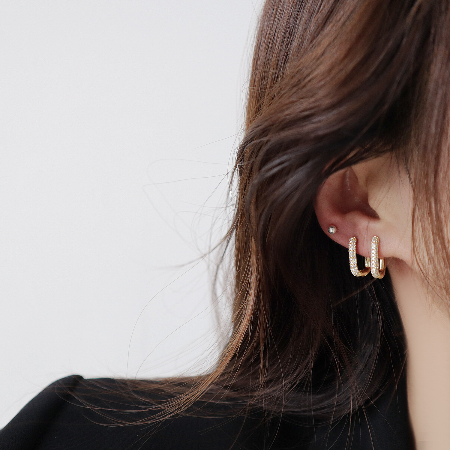 Temperament Micro-Inlaid Zircon Earrings