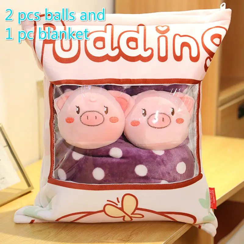 Plush Pudding Bag Mini Animal Ball Doll Cherry Blossom Bunny Hamster Penguin Strawberry Fruit Banana Siesta Candy Bag