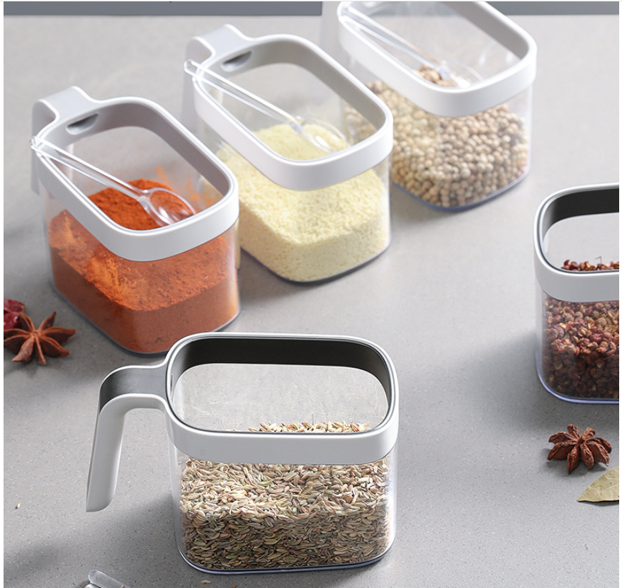 Kitchen Spice Rack Jar Free Perforated Spice Box Wall-Mounted Spice Box Set