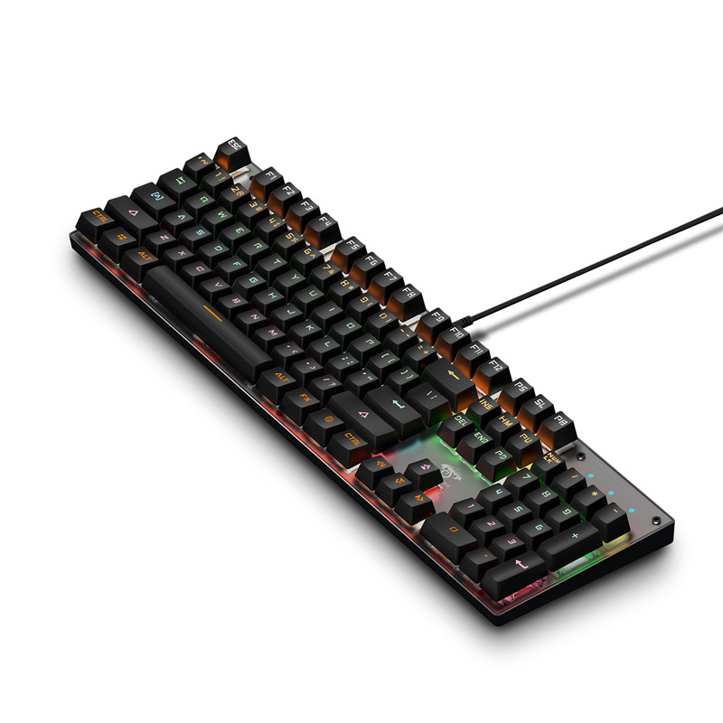 Mechanical Gaming Keyboard 104 Keys RGB Backlit USB Wired Waterproof