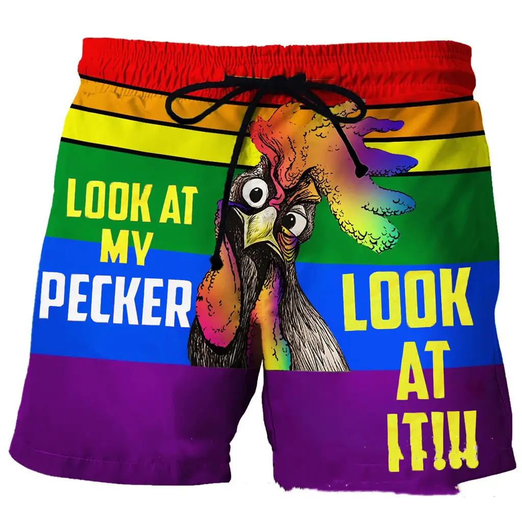 Men's Printed Elastic Waist Beach Pants