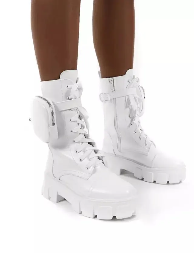 Martin Boots Women's Winter Shoes Deep Mouth New Casual Warm And Velvet High Top Ankle Boots White - Shop at LoveMi