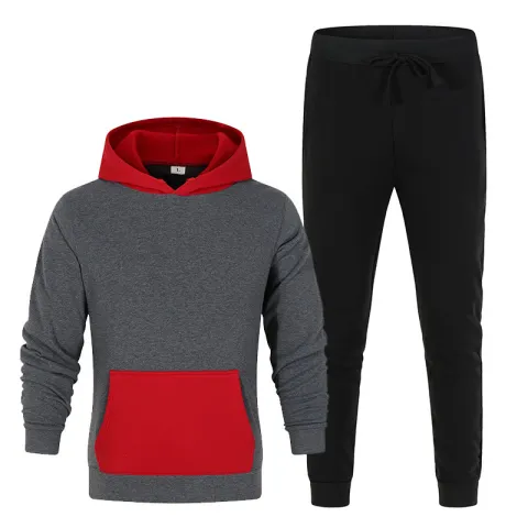 Contrasting Color Sweatshirt Sports Casual Suit