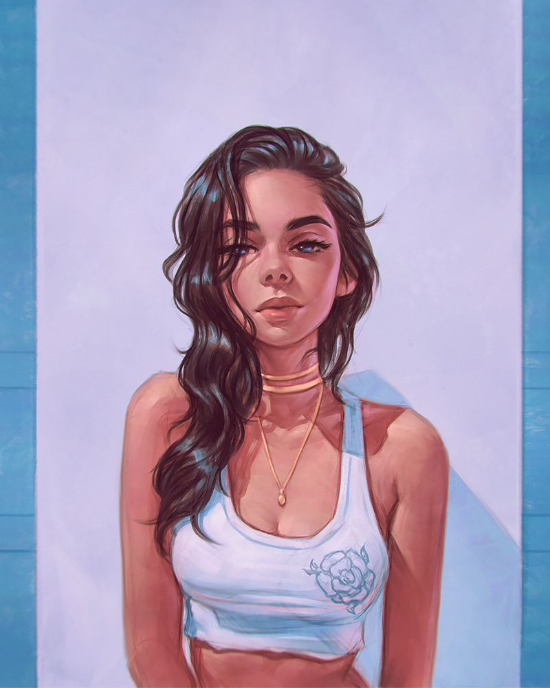 Adult Girl In The Sun  Digital Painting