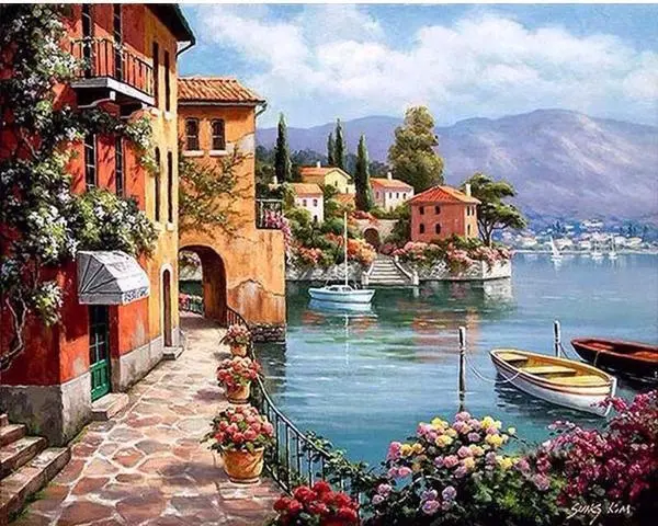 Diy Cotton Hand painted Hailing Island Landscape Painting 60X75 - Shop at LoveMi