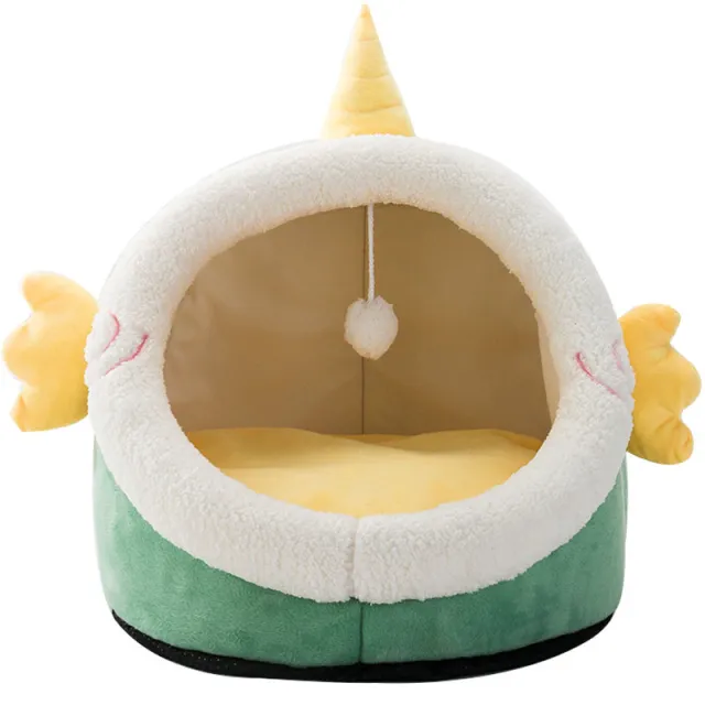 Animal Shaped Cat Litter, Cute Semi Enclosed, Keep Warm In Autumn And Winter Green - Shop at LoveMi