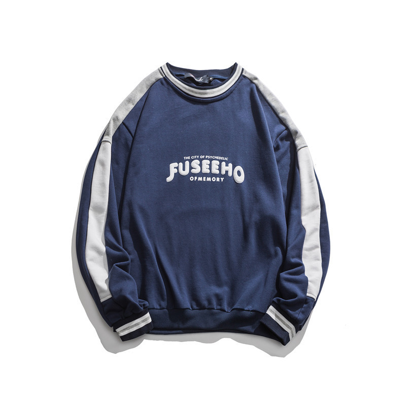 Japanese Loose Printed Pullover Crew Neck Sweater