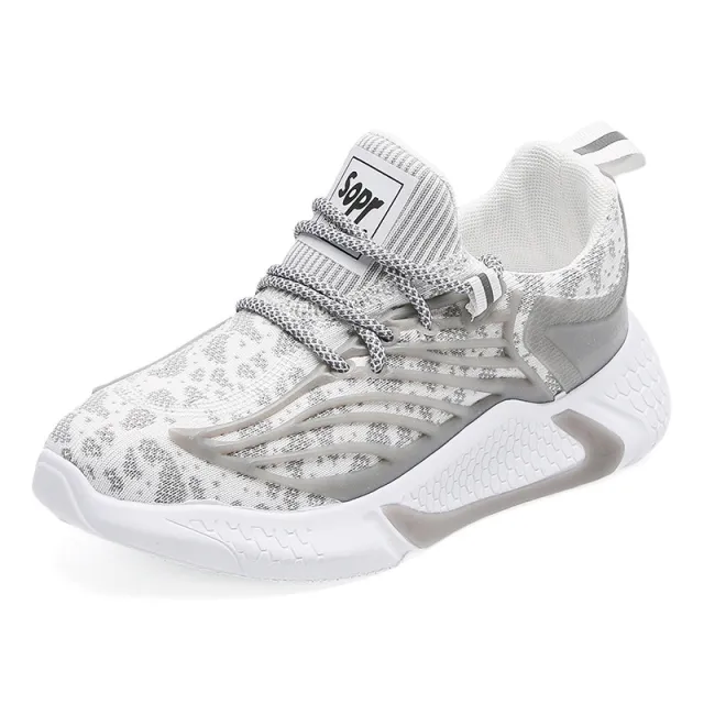 Fashionable And Simple Flying Woven Breathable Sneakers Grey - Shop at LoveMi