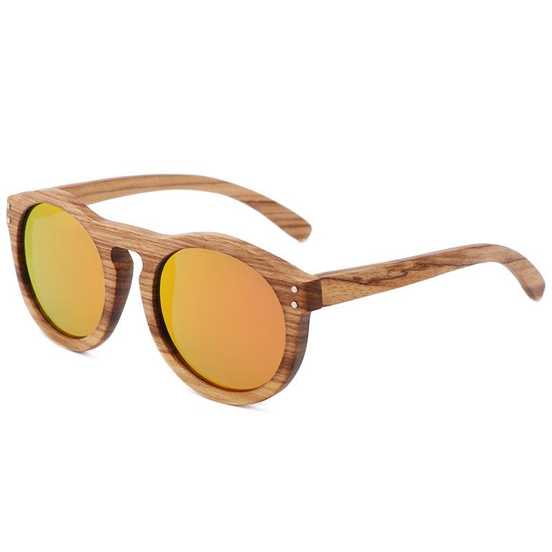 Title 2, Fashion Polarized Bamboo Wood Glasses Round Frame