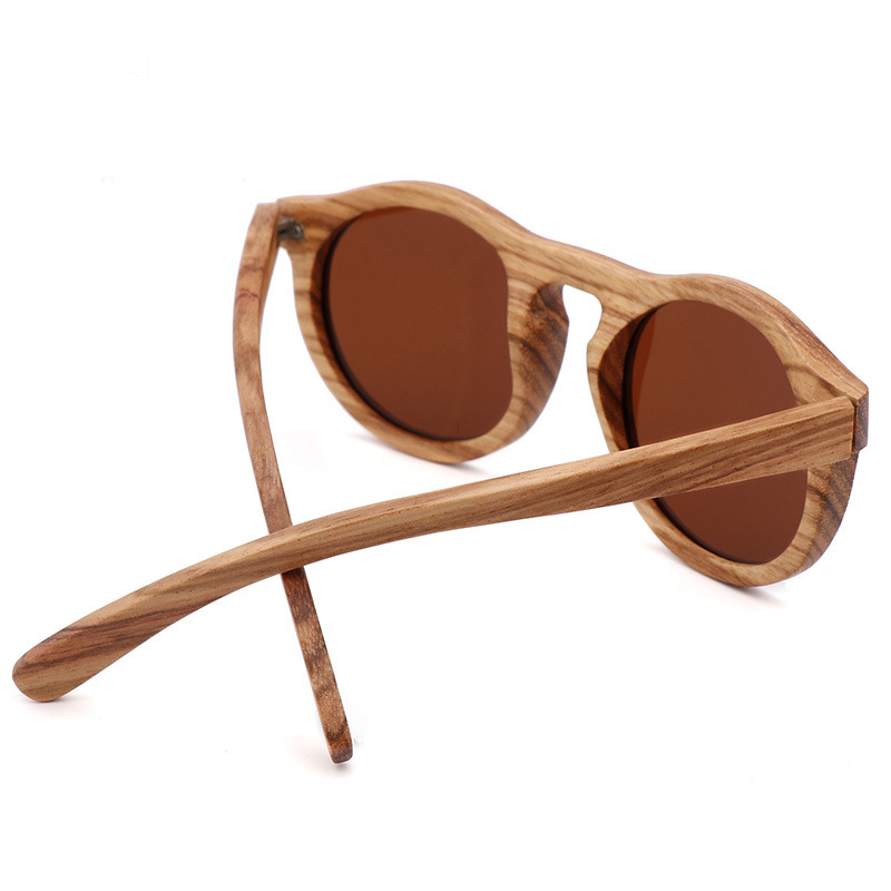 Title 3, Fashion Polarized Bamboo Wood Glasses Round Frame