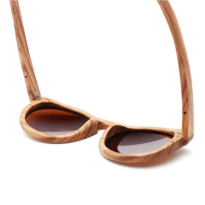 Title 4, Fashion Polarized Bamboo Wood Glasses Round Frame