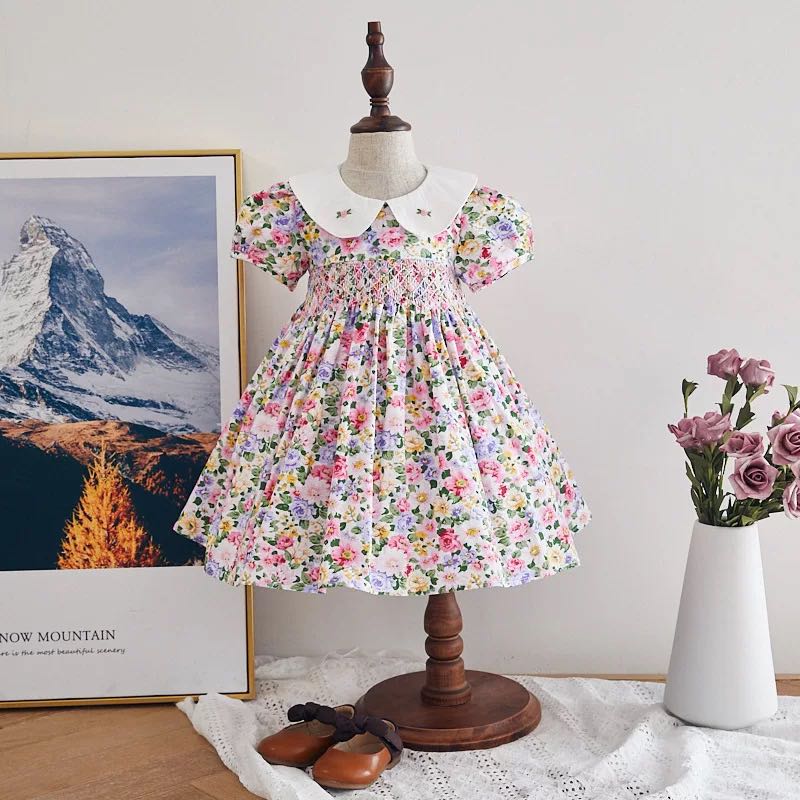Princess Girl Dress Ins Cotton Lining Peter Pan Collar