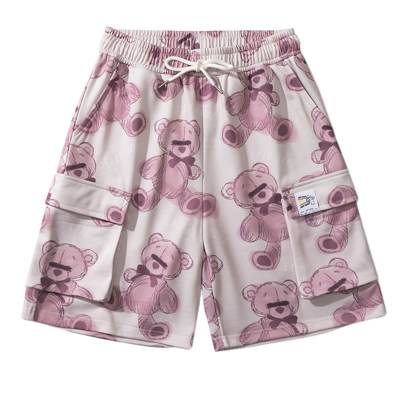 Tide Brand Full Of Bear Big Pocket Shorts Japanese College Style Niche Couple Sports Pants Summer Tooling Five-point Pants