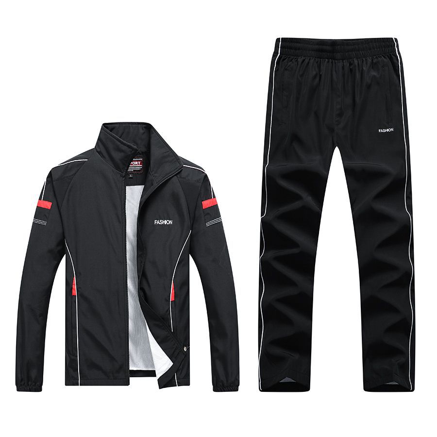 Spring And Autumn New Men’S Casual Sports Suit Middle-Aged And Elderly Running Sportswear Two-Piece Dad Outfit