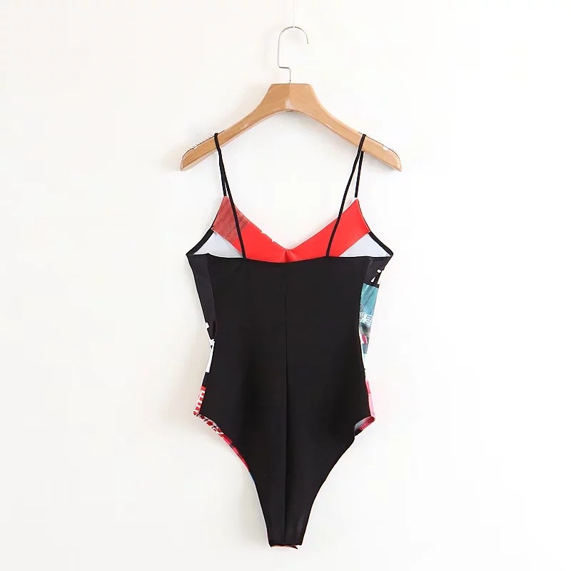 V-Neck Printed Camisole Sexy Jumpsuit For Vacation Outside Halter Bottoming Vest